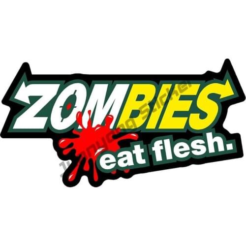ZOMBIE Eat Flesh Car Stickers Funny Bumper Window PVC Boat Accessories Laptop Motorcycle Cover Scratches Car Accessories KK13cm