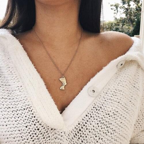 2018 new vintage elements: Egyptian pharaohs head pendant necklace, Egyptian Fatima jewelry, ladies' style accessories