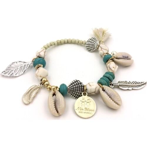 New Euro Jewelry Wholesale Charm Pendants Bracelet Shell Bangles For Women Vintage Bracelet