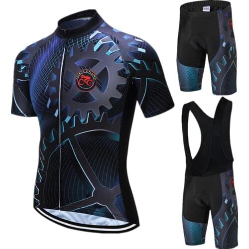 Teleyi Gear Cycling Clothing Men Summer Pro Team Cycling Jersey Set Mountain Bike Clothing Man Racing Sport Bicycle Wear Clothes