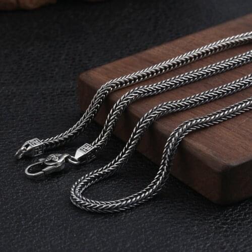 Authentic 100% 925 Sterling Silver Trendy Men Link Chain for Pendants Necklace 4.0mm Thickness Necklace Chain Jewelry Unisex