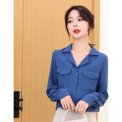 Qingerant Light Blue Blouses