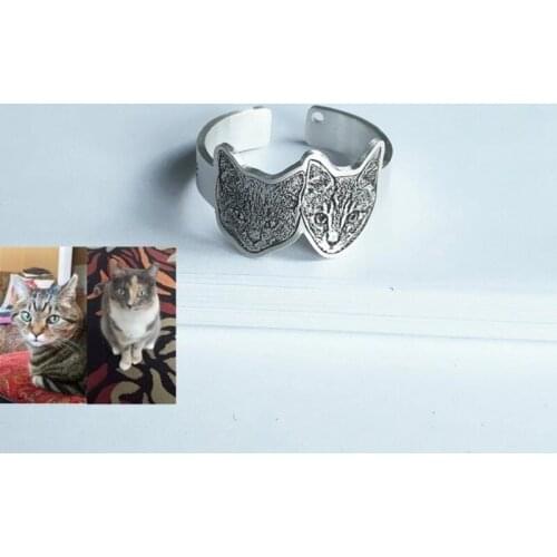 Pet Memorial Jewelry,Adjustable Band Ring,Engraved Pet Ring,Custom Pet Ring,Personalized Pet Ring,Dog Photo Rings