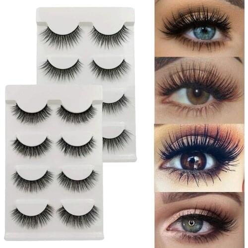 NEWCOME 3 Pairs 3D Faux Mink Hair False Eyelashes Natural/Thick Long Eye Lashes Wispy Mink Eyelashes Makeup Tools