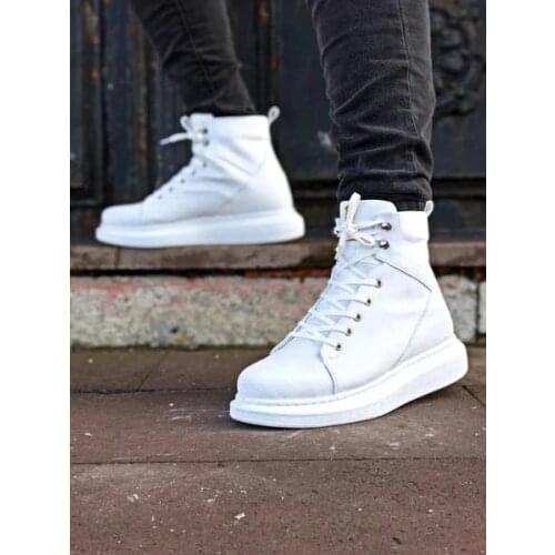 Nax White Lace-Up Single Men Sneaker Top Shoes