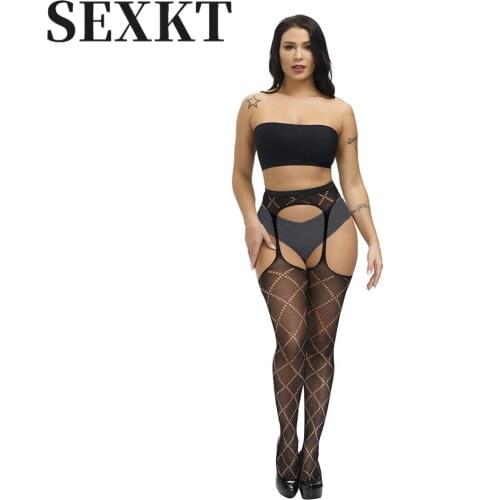 Sexy Stockings Open Long Sexy Black Jacquard Non-Slip Lace See-through Body Stockings Pantyhose Plus Size Stockings Thigh