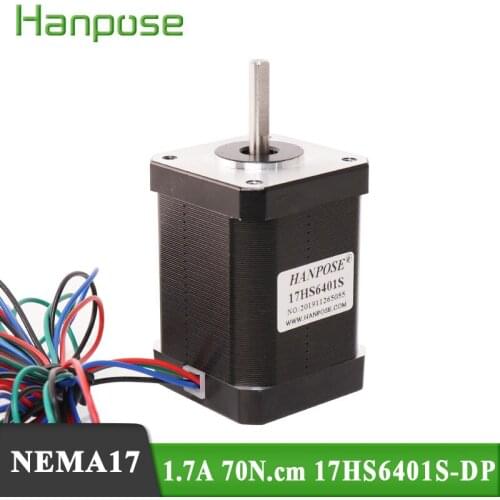 Free Shiping 60mm Nema17 Stepper Motor 42 motor For 3D printer 4-lead 1.7A （17Hs6401S-DP） motor for 3D printer
