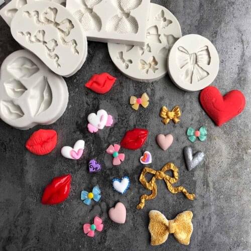 Aouke Mold Silicone Cake Mold lips,Tow Tie,Heart Cake Decoration Mold For Baking Ware Kitchenware, Soap, Chocolate Mold K156