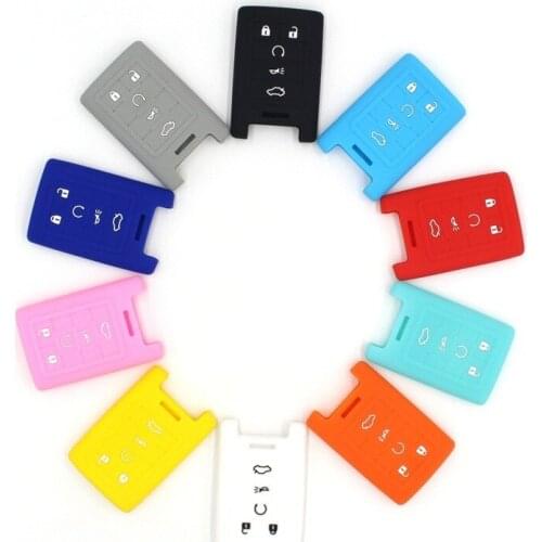 Silicone Rubber Car Key Fob Cover Case Protect Cap Hood Skin Shell for Cadillac CTS ATS XTS SRX Escalade Remote 5 Button Keyless