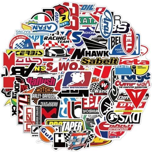 50pcs Graffiti JDM Racing Car Stickers Waterproof DIY Motorcycle Luggage Bicycle Helmet Motor Suitcase Laptop Stickers Kids Toy