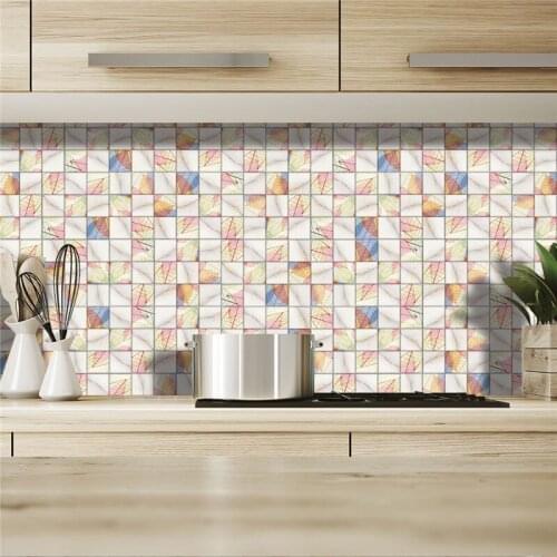 Fresh Modern Life Design Tile Wallpapers Peel And Stick Vinyl Oil Proof Tile Stickers For Kitchen Home Decor Renew Wall Decal