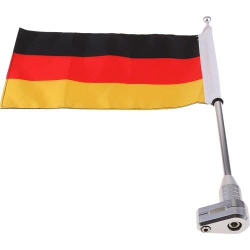 Motorcycle Rear Side Mount Luggage Rack Vertical Pirate Flag Pole Mount Flagpole Germany Flag for Honda GoldWing GL1500/1800