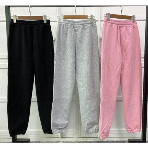 Womens Pants 2021 Autumn New Style French Print Drawstring Cotton Fleece Sweatpants Women