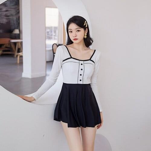 2021 New Korean Style Bikini Push Up Swimwear Women One Piece Swimsuit Bathing Suits Woman Biquini Swimming Suit Women Swimskirt