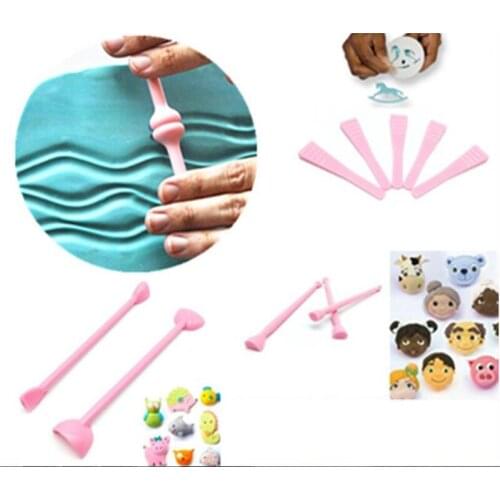 11PCS Fondant Cake Carving Tools Eye Mold Cutter Cake Decorating Printing Mould Sugarcraft Plastic Wrinkle Printing Mould
