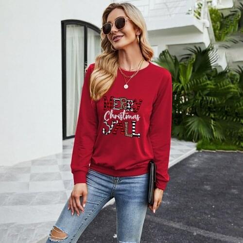 2021 Autumn And Winter New Womens T-shirt Streetwear Letter Printing Long-sleeved Loose Simple T-shirt Qn