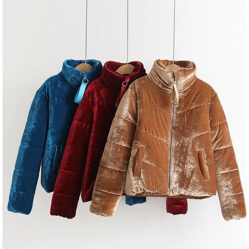 3 Color Winter Coat Women Brand Hot Sale Brand Parka Fashion Students Slim Female Clothing Velvet Jackets Thick Jackets Red Blue