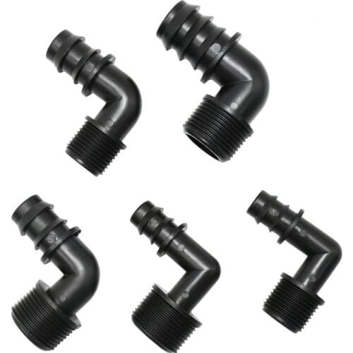 Garden hose 16mm 20mm 25mm to 1/2 3/4 to elbow barb connector 1/2 3/4 25mm hose 90 degrees water connector adapter 40pcs