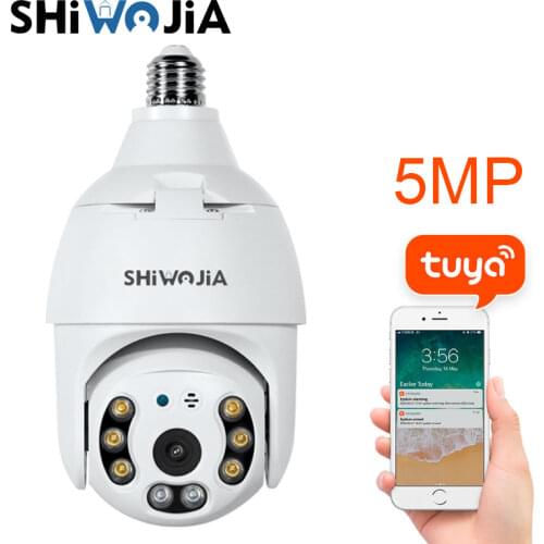5MP HD Wifi Camera Tuya Smart 360°Panorama IP Camera Light Bulb Home Security CCTV Surveillance Pet Camera Baby Monitor Full