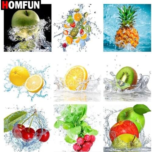 HOMFUN Diamond Painting Full Square/Round Diamond "fruit landscape" Pattern Embroidery Cross Stitch 5D Rhinestone Painting