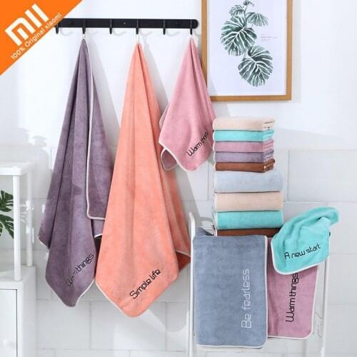 Xiaomi Microfiber Quick-dry Bath Towel Solid Color Household Couple Bath Towel Soft Skin-friendly Absorbent Towel Beach Towel
