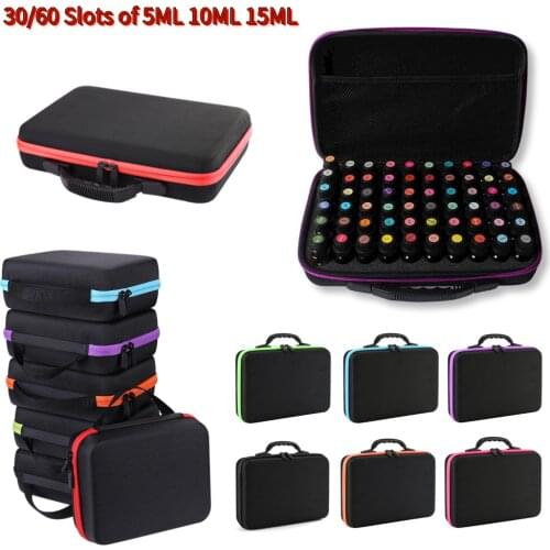 60 Compartments 15ml Essential Oil Case Essential Oil Collecting Bags Travel Portable Carrying Cases Nail Polish Storage Bag