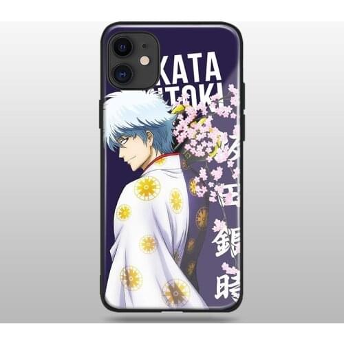 Sakata Gintoki GINTAMA anime tempered glass soft silicone phone case cover shell For iPhone SE 6 6s 7 8 Plus X XR XS 11 Pro Max