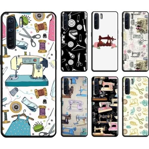 Sewing Machine Scissors Buttons For OPPO A53 2020 A31 A5 A9 A1K A3S A5S A15 A52 A72 A83 F5 F7 Find X2 X3 Pro Phone Cover
