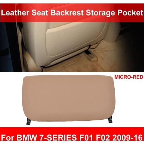 LHD RHD Car Seat Back Backrest Panel Pocket Leather Set Cover Trimmer Micro Red For BMW 7-series F01 F02 730 740 750 2009-2015
