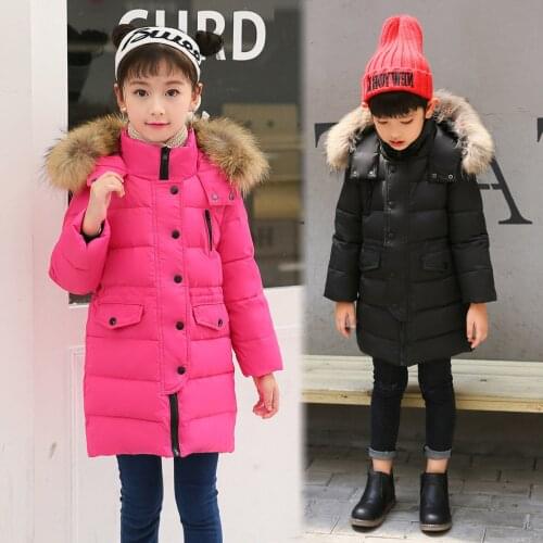 Childrens Wear 2018 New Childrens Down Jacket Boys Long Girls Girls Braids Childrens Winter Clothing Foreign Big Children