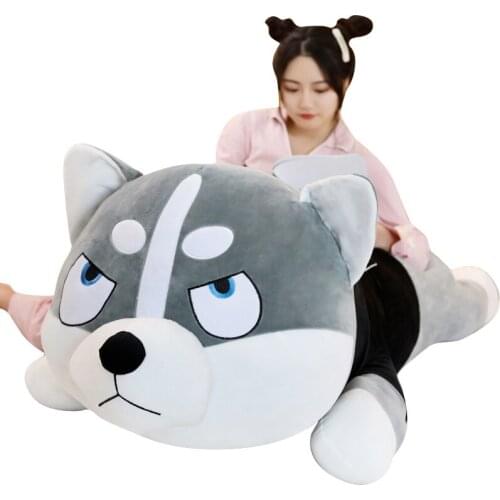 Dropshipping Epacket shopify service Siberian Husky doll sweater dog plush toy large sleeping pillow doll birthday gift girl
