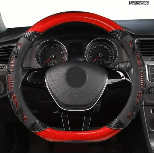 FUZHKAQI Microfiber Leather Car Steering Wheel Cover For Mitsubishi ASX Outlander Lancer Pajero L200 Mirage Triton Attrage