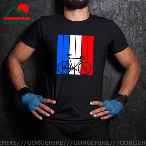 GorgeHike Retro Vintage Special Stripes Tees French Flag MTB Biking T-shirt France Cycling Tour Tee shirt Road Bike T shirts men