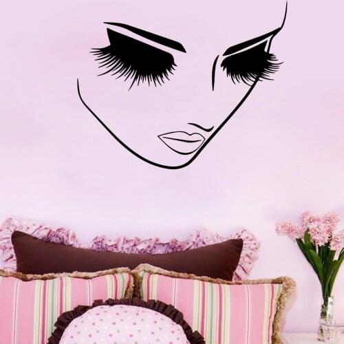 Exquisite Sexy Girls Vinyl Wall Sticker For Beauty Salon Decor Stikers For Bedroom Decoration Accessories Stickers Mural
