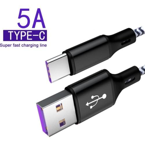 5A USB Type C Fast Charging usb c Cable For Huawei Mate 20 P20 Pro Super Fast Charger USB 5A Type C USB Cable for Samsung S9 8