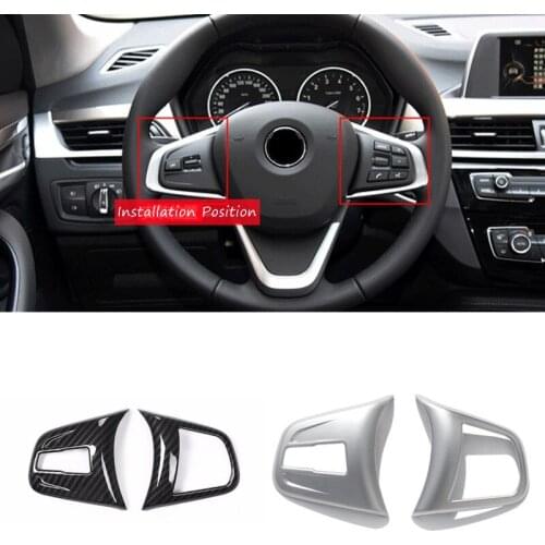 ABS Car Interior Steering Wheel Button Knob Cover Decorative stickers Fit For BMW X1 F48 2 Series Tourer Version 1 Series