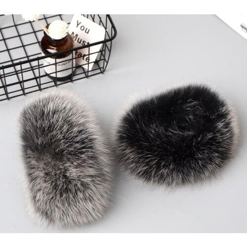 Fox fur Cuffs Genuine Fox Fur Cuff Arm Warmer Lady Bracelet Real Fur Wristband Glove Raccoon fur Cuffs PYCCKNN MEX