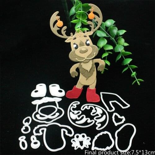 Christmas Deer Metal Cutting Dies Stencil for DIY Scrapbooking Album Embossing Paper Cards Deco Crafts Die Cuts