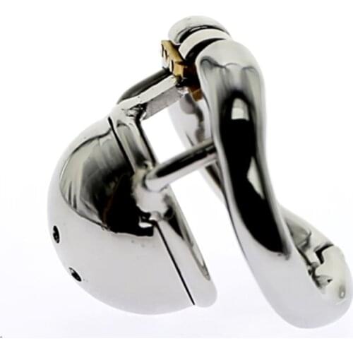 Stainless Steel Micro Chastity Device Small Size Cock Cage with With Arc-shaped Cock Ring Sex Toys Men Chastity Belt BDSM Toy