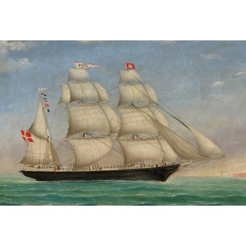 Seascape Modern Wall Art Picture Oil Painting on Canvas Ship on The Sea for Home Decor Hand Painted No Framed High Quality