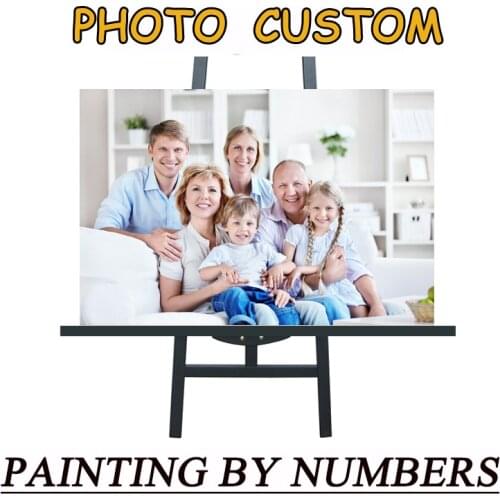 Oil Painting By Numbers Photo Custom Paint Pictures Drawing Canvas Coloring By Number Children Family DIY Gift Home Decoration
