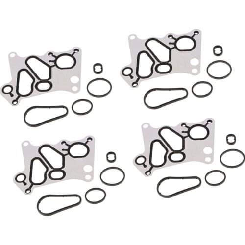 4 Set Oil Filter Housing Gasket & O-rings Kit for Mercedes-Benz E200