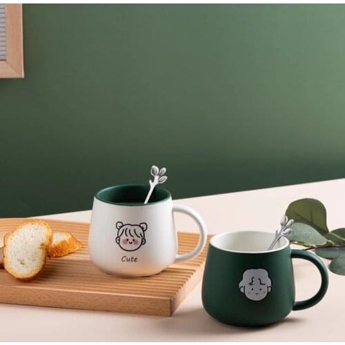 Creative Letter Printed Transparent Glass Coffee Tea Drinks Cute Dessert Breakfast Milk Cup Glass Mugs With Handle Drinkware