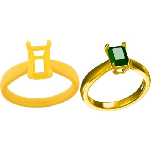 Wholesale Wax 3D Model Castable Resin Printing Services for Accuracy STL Files Jewelry Ring with Stones