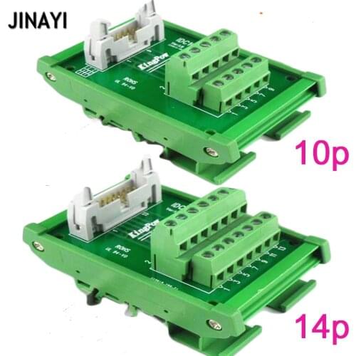 IDC64P IDC50P IDC34P IDC30P IDC26P IDC20P IDC10P Male Terminal Block Breakout PLC Relay Terminals Adapter Connector