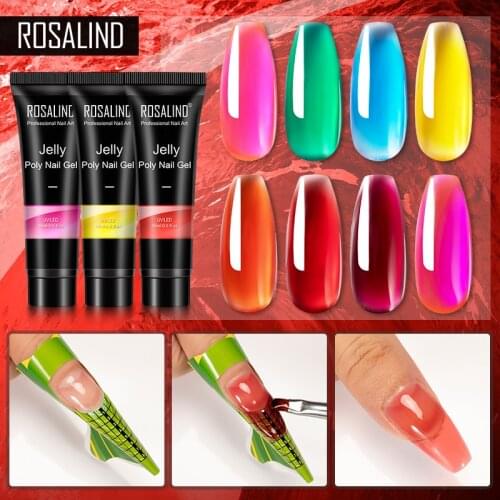 ROSALIND Poly UV Gel Jelly Temperature Change Series 30ML Nail Polish UV Nail Gel Nails Art Painting Design For Extend Manicure