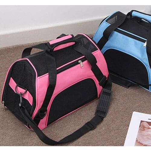 Portable Foldable Dog Cat Carrier Breathable Mesh Travel Cage Crossbody Tote Bag