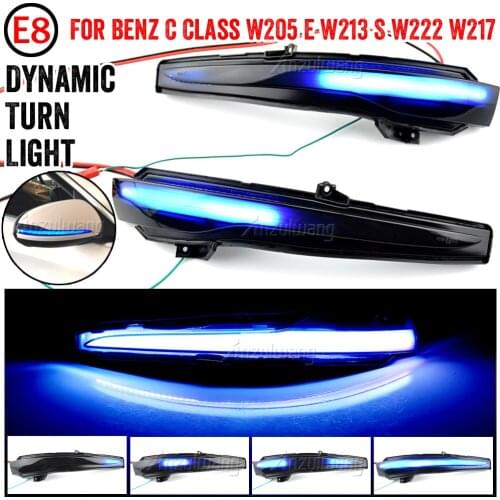 For Mercedes Benz C Class W205 E W213 S W222 W217 Dynamic Turn Signal Blinker Sequential Side Mirror Indicator Light