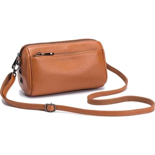 Simple crossbody bag pillow soft leather for women Large capacity multi-functional genuine leather casual versatile shoulder bag