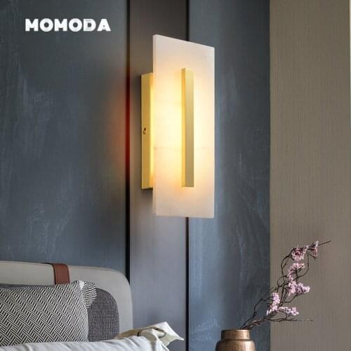 Luxury LED Copper Wall Lamps New Design Marble Gold Indoor Lighting Fixture Bedroom Living Room Corridor Staircase Wall Sconce